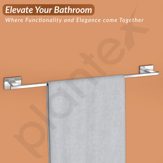 Plantex Stainless Steel Towel Hanger for Bathroom/Single Towel Rod/Towel Bar/Towel Hanger/Bathroom Accessories - Nexa (Chrome) 24 Inch