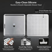 Plantex Stainless Steel 12 Inch Rain Flow Overhead Shower with Water Saving Nozzle/Bathroom Shower/Adjustable Shower Head for Bathroom without Arm - (APS-617-Chrome)