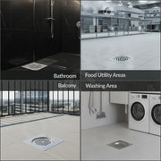 Plantex 304 Grade Stainless Steel Bathroom Drain Cover/Floor Drain Jali for Bathroom/Drainage Cover (6x6 inches) - (AXIO, Chrome)