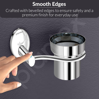 Plantex 304 Stainless Steel Toothbrush Holder/Paste & Tumbler Holder for Bathroom and Wash Basin/Bathroom Accessories - (Oreva - Silver)
