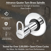 Plantex Pure Brass 25 mm Toilet Flush Valve for Toilet with Teflon Tape & Brass Wall Flange for Commercial & Residential Use - (Flip, Chrome)