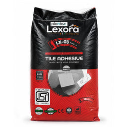 Plantex Lexora Tile Adhesive for Terracotta/Ceramic & Quarry Tiles/Polymer Modified Cement Adhesive for Floor & Wall Tiles Fixing/ Kitchen & Bathroom  Use - 20kg (LX-03, Grey)