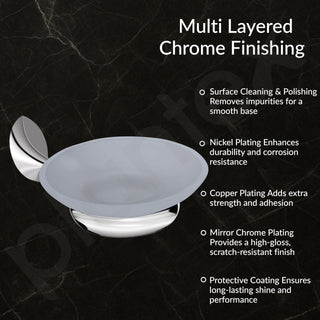 Plantex Smero Pure Brass Soap Dish for Bathroom/Wall Mounted Soap Holder/Bathroom Accessories - Craft (Chrome)