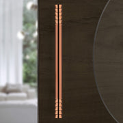 Plantex Stainless Steel Lotus Main Door Handle/Door Handles for Main Door/Wooden & Glass Door Handle/3 Years Warranty (Rose Gold Finish)