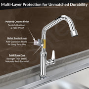 Plantex LEA-712 Pure Brass Kitchen Sink Tap with 360° Swivel Spout for Kitchen Tape with Water Saving Aerator with Teflon Tape-7 Year Warranty by Plantex (Chrome)