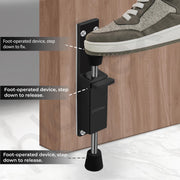 Plantex Kickdown Door Stopper Spring Loaded Telescopic Step On/Off Door Stopper Rubber, Adjustable Heavy Duty Door Locks Holder Stop/Release by Foot - Pack of 1 (Black)
