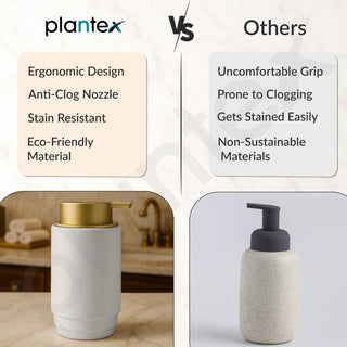 Plantex Ceramic Soap Dispenser for Washbasin/Hand Soap Dispenser/Soap Dispenser for Kitchen/Bathroom Accessories - Pack of 1
