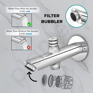 Plantex Pure Brass Bathtub Spout with Brass Wall Flange/Button Attachment for Hand Shower -(BAL-522-Mirror-Chrome)
