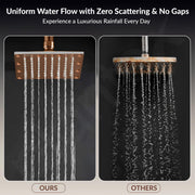Plantex Stainless Steel Overhead Shower 6 x 6 inch with Water-Saving Technology/High pressure Rain Shower Head without Arm/Bathroom Shower -(Sandwich-PVD Rose Gold)