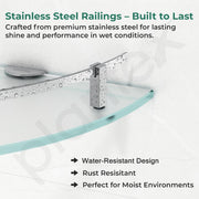 Plantex Premium Frosted Glass Corner/Shelf for Bathroom/Wall Shelf/Storage Shelf - (12x12 in,Chrome-Pack of 3)