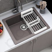 Plantex Quartz Acrylic Kitchen Sink with 10 Years Warranty by Plantex/Undermount Sink for Kitchen/Granite Single Bowl Kitchen Sinks with Coupling (Con 16x18 Inches)