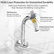 Plantex Kitchen Taps for Home Sink with Water Saving Nozzle/High Arc 360Ãƒâ€šÃ‚Â° Swivel Spout for Sink Tap with Brass Wall Flange-7 Year Warranty by Plantex -(ICO-910-Chrome).