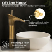 Plantex Pure Brass Basin Mixer Tap Hot & Cold/Single Lever Pillar Cock Water Tap for Wash Basin/Deck Mount-(Brass Antique)