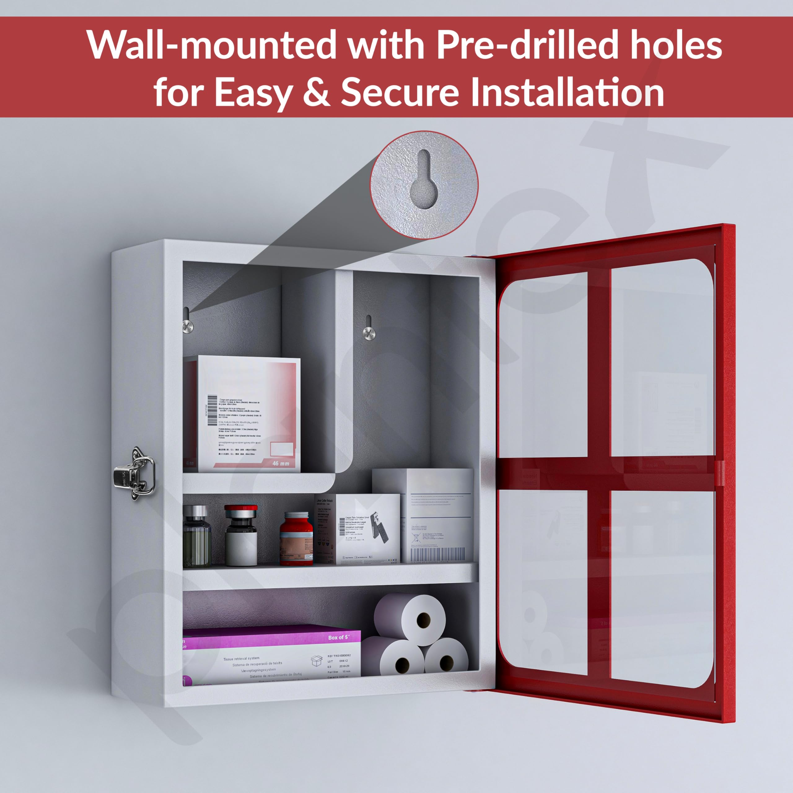 Plantex GI Steel First Aid Box Empty/Medicine Box for Home