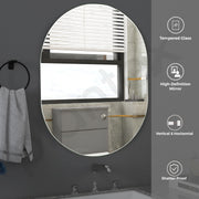 Plantex Frameless Mirror for Bathroom/Dressing Room/Living Room/Bedroom/Entryway - Capsule Shape (18 X 24 Inch)