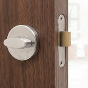 Plantex Bathroom Indicator with Lock/Stainless Steel Red and Green Indicator Keyless Door Lock/Round Toilet Partition Door Lock - Pack of 1 (Matt)