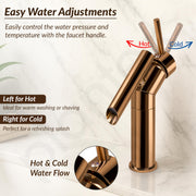 Plantex Pure Brass Wash Basin Tap/Basin Mixer Tap/Single Lever Pillar Tap for Wash Basin/Bathroom Faucet-(PVD Choco)