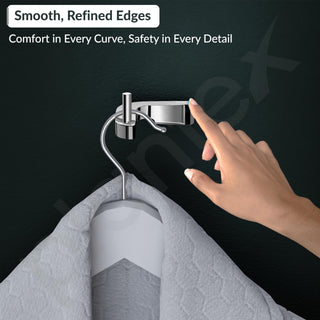 Plantex Smero Pure Brass Robe Hook/Door Hanger-Hook/Cloth-Towel Hanger/Bathroom Accessories - Aqua(Chrome)