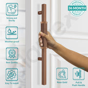 Plantex 20.5 Inch Main Door Handle/Aluminium Door Handle/Pull-Push Door Handle - (Pack of 1, Rose Gold)