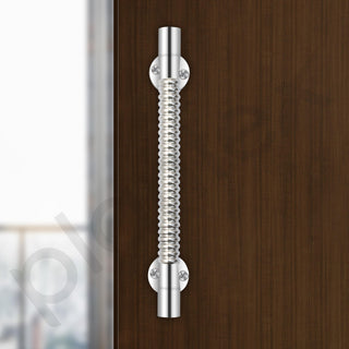 Plantex Main Door Handle/8 Inch Pooja Room Pull Push Handle/Door Handle for Main Door - Pack of 2 (S-141,Chrome) - 3 Years Warranty
