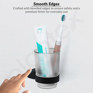 Plantex Tumbler Holder for Bathroom/Aluminium Toothbrush Holder/Bathroom Accessories - Pack of 1 (Black)