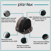Plantex Premium Floor Mounted Door Buffer/Sound Dampening Rubber Buffer for Bed Room/Living Room/Kitchen/Bathroom Door ÃƒÂ¢Ã¢â€šÂ¬Ã¢â‚¬Å“ Pack of 1 (Satin Black)