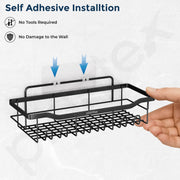 Plantex Self Adhesive Bathroom Combo - Plantex Bathroom Shelf/Soap Dish/Multipurpose Bathroom Organizer/Soap Holder/Bathroom Accessories - Combo (Black)