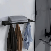 Plantex Stainless Steel Towel Hanger for Bathroom/Towel Rack/Bathroom Hanger for Clothes/Towel Holder/Bathroom Accessories -Pack of 1 (Black)