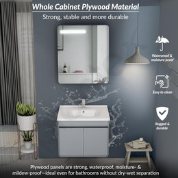 Plantex Vanity for Bathroom/Square Cabinet with Wash Basin and Mirror/Bathroom Organizer for Home - (NZBC-40)