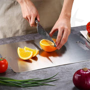Plantex Chopping Board/Steel Chopper Board for Kitchen Use/Vegetable Cutting Pad with Easy-to-Move Handle with Hygienic Surface - (31 x 20.5 x 0.1 Cm)