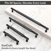 Plantex Cabinet Handle/Kitchen Cabinet Door Handle/Wardrobe/160 mm Cupboard Handle/Door Pull-Push Handle for Home/Office - Pack of 2 (Black)