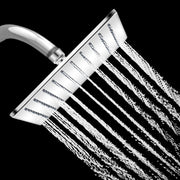 Plantex Stainless Steel Shower Head for Bathroom/8 x 8 inche Square Overhead Shower without Arm/Adjustable Bathroom Shower-(Elegance-Chrome)