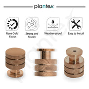 Plantex Knobs for Drawer/Drawer Knobs/Cabinet Knobs/Drawer knobs Handle/Pull-Push Knobs for Home/Office Drawers - Pack of 4 (Rose Gold)