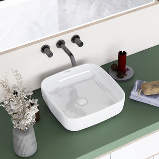 Plantex Platinum Ceramic Wash Basin/Basin for Bathroom/Tabletop Wash Basin/Bathroom Basin (White, 16 x 16 x 5 Inch)