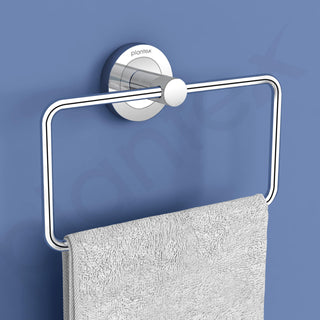 Plantex Stainless Steel Towel Ring for Bathroom/Wash Basin/Napkin-Towel Hanger/Bathroom Accessories (Chrome-Rectangular) - Pack of 4