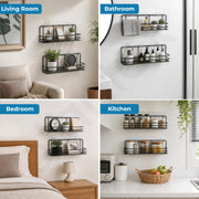 Plantex Self-Adhesive Double Sticker for Bathroom/Hanger for Bedroom/Livingroom/Magic Sticker for Wall/Strong Magic Adhesive Sticker for Kitchen Corner Shelf -Pack of 2 (22x7cm)