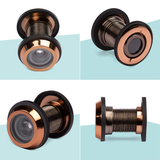 Plantex Door Eye viewer with 200 Degree Wide View for Peephole - Rose Gold (Pack of 8)