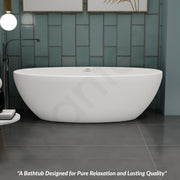 Plantex Freestanding Bathtub For Bathroom/Bath tub for Adults/Deep Soaker Bathtub with Overflow,Popup and Drain Pipe (BSM-223-White -1700mm)