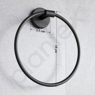 Plantex Towel Ring for Bathroom/Stainless Steel Towel Holder/Round Napkin Ring/Towel Stand for Bathroom/Bathroom Accessories - Pack of 1 (Black)