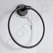 Plantex Towel Ring for Bathroom/Stainless Steel Towel Holder/Round Napkin Ring/Towel Stand for Bathroom/Bathroom Accessories - Pack of 1 (Black)