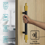 Plantex Heavy Duty Door Handle for Main Door/14-inches Main Door Handle/Pull Push Door Handle for Wooden & Glass Door - Pack of 1 (Black and Gold) - 3 Years Warranty