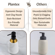 Plantex Ceramic Bathroom Set - Soap Holder for Bathroom/Liquid Soap Dispenser/Tumbler Holder/Toothbrush Holder/Handwash Dispenser - 3 Pcs Set
