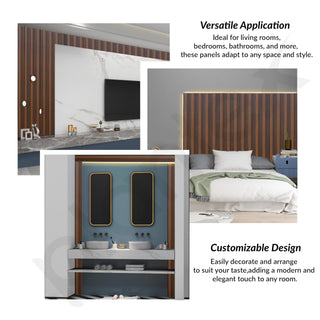 Plantex Wall Panel/Charcoal Louver Panel for Wall with Size - 5 Inch x 8 Ft/Durable, Lightweight, and Stylish Panels for Office/Hotel/Ideal for Walls & Ceilings - Pack of 1 (5005/02)