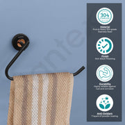 Plantex Towel Hanger for Bathroom/Solid Brass & SS-304 Grade Napkin Holder for Wash Basin/Napkin Hanger/Kitchen/Bathroom Accessories - (Matt Black & Rose Gold)