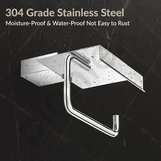 Plantex Toilet Paper Holder for Bathroom/304 Grade Stainless Steel Tissue Paper Roll Holder/Bathroom Accessories - Pack of 1 (Tesla - 2709, Chrome)