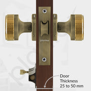 Plantex Heavy Duty Door Lock – Bathroom Door Lock/Mortise Keyless Knob Handle Set for Home/Bathroom/Store Room/Balcony/Office with Baby Latch (604 - PVD Gold and Brass Antique)