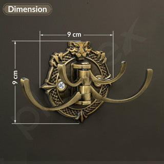 Plantex Zinc Alloy, Antique Robe Hook, Cloth-Towel Hanger Bathroom Accessories (Brass, Lion)