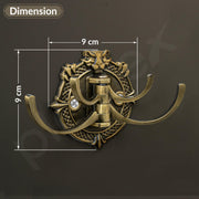Plantex Zinc Alloy, Antique Robe Hook, Cloth-Towel Hanger Bathroom Accessories (Brass, Lion)