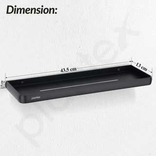 Plantex Shelf for Bathroom/Self Adhesive Wall Shelves/No Drill Bathroom Organizer/18x5 inch Shelf for Home/Office/Hotel - Pack of 1 (1502, Black)