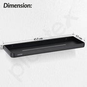 Plantex Shelf for Bathroom/Self Adhesive Wall Shelves/No Drill Bathroom Organizer/18x5 inch Shelf for Home/Office/Hotel - Pack of 1 (1502, Black)